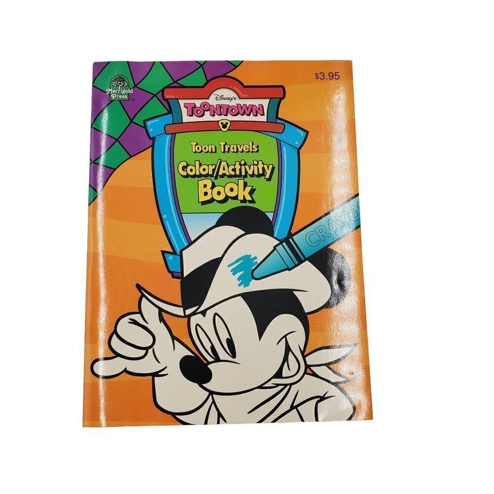 Vintage Merrigold Press Disney's ToonTown Color Activity Book Toon Travels 1995